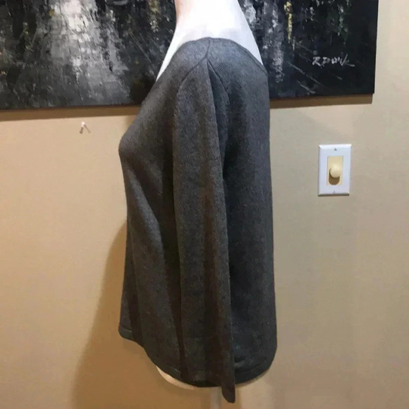 Express Silk Cashmere Blend 3/4 Sleeve V Neck Front and Back Pullover Sweater-L - Picture 2 of 10